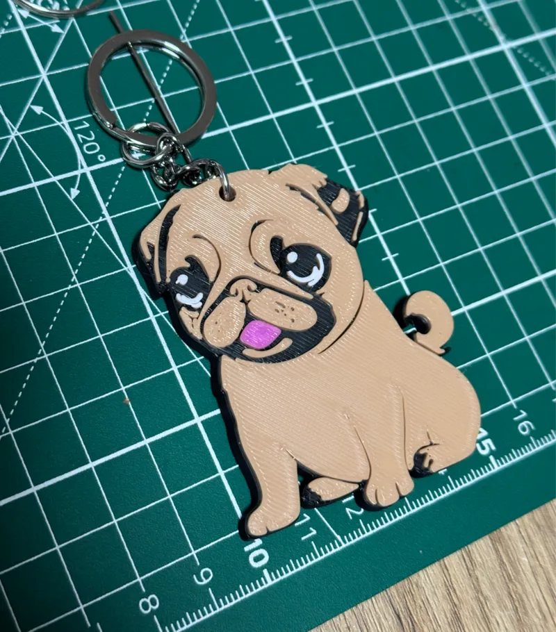 pug keychain