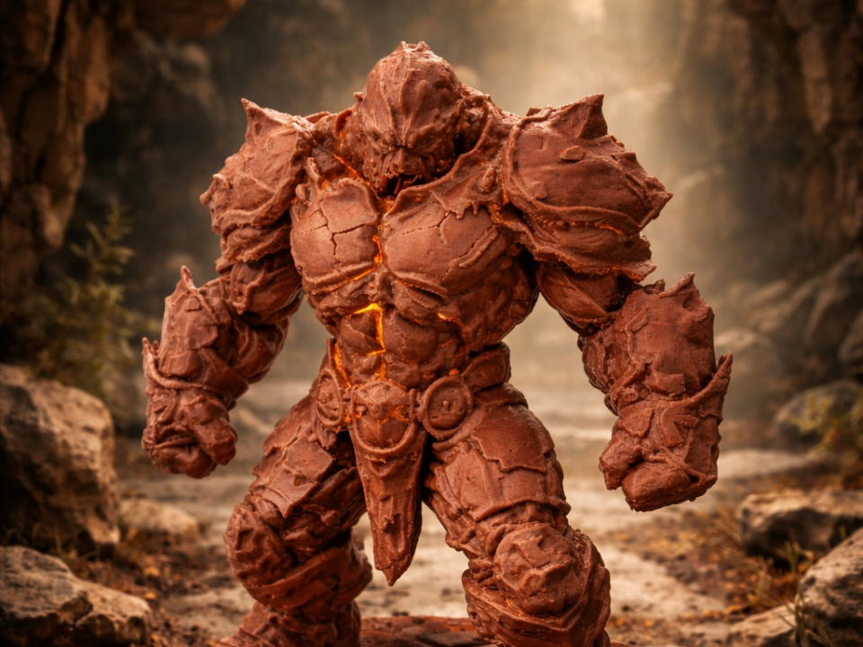 Stein Golem – Fantasy Miniatur mit Base