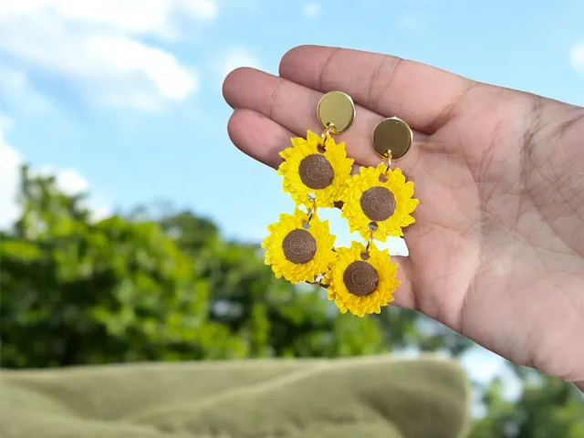 Pendientes girasoles