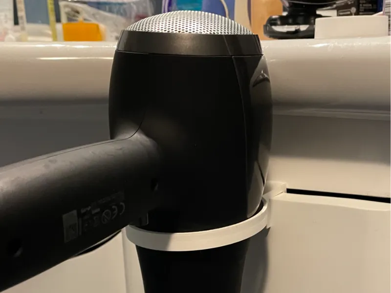 Hair dryer shelf/handle/holder
