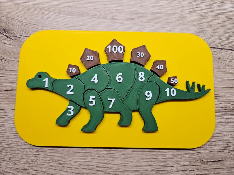 Stegosaurus puzzle with numbers