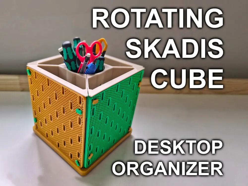 Skadis Rotating Cube + Organizer Insert — A1 Mini - Free 3D Print Model ...