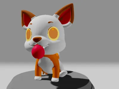 cute dog with a ball in their mouth