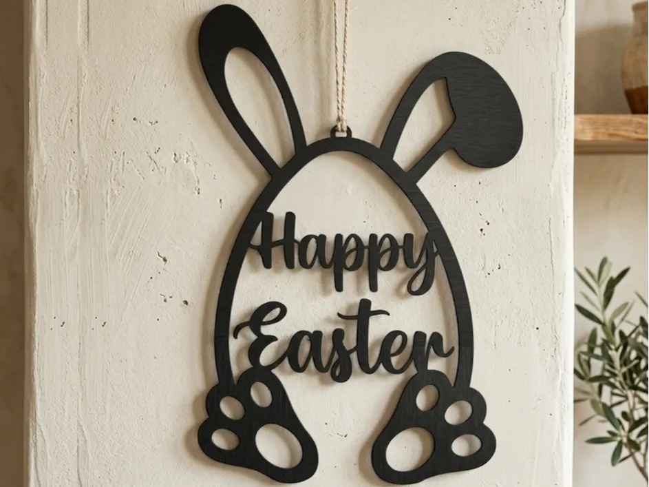 Pendentif lapin de Pâques à suspendre