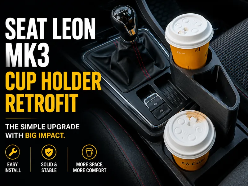 Cup holder retrofit for Seat Leon mk3