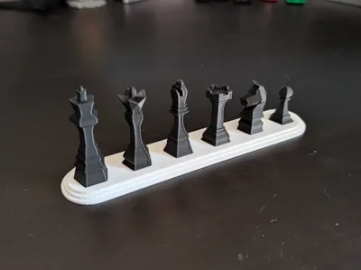 Low-Poly Chess Set with Display Base