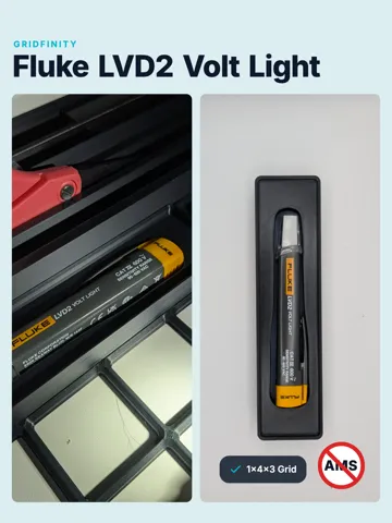 Modelo para impresión 3D: Fluke LVD-2 Volt Light Gridfinity — vista de referencia 2