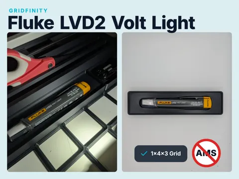 Modelo para impresión 3D: Fluke LVD-2 Volt Light Gridfinity — referencia de MakerWorld