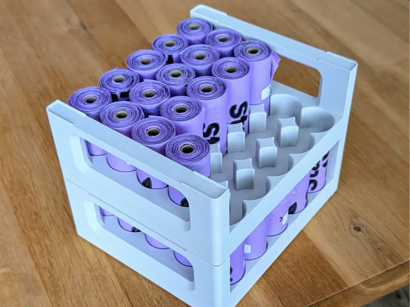Stackable Dog Poop Bag Roll Container