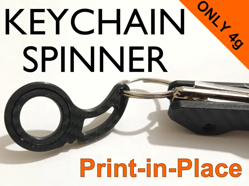 Fidget Spinner Keychain-Print in Place-Now Smooth