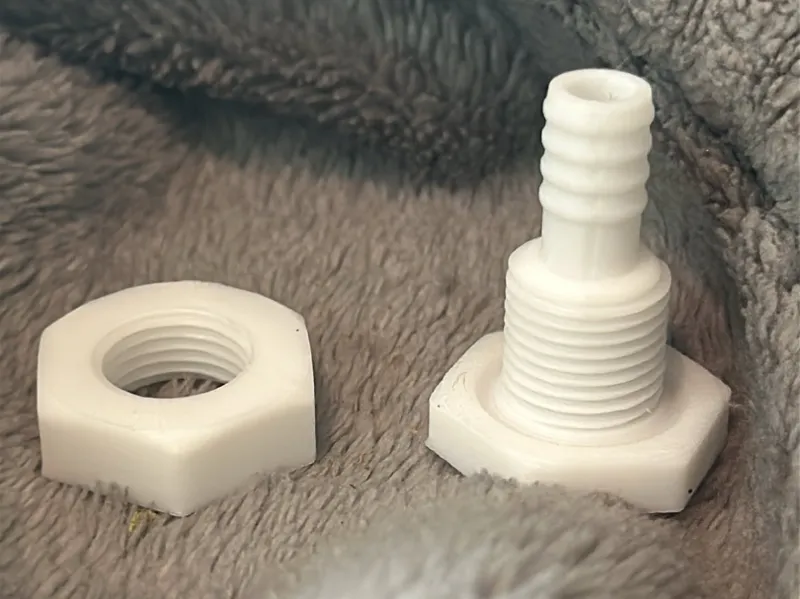Bulkhead Hose Fitting for 1/4 inch PVC tubing 