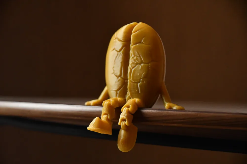 Kahve Fasulyesi Skeçli Bacaklı Biblo Dekoratif Koleksiyonluk Süs