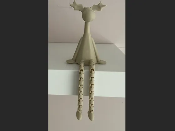 Sitting Moose Figure with Articulated Legs