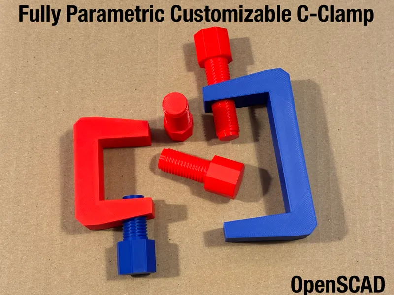 C-Clamp Fully Customizable Parametric OpenSCAD