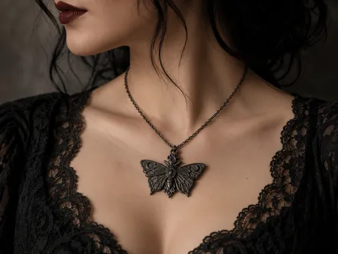 Dije o accesorio de collar: Gothic Moth Pendant — referencia de MakerWorld