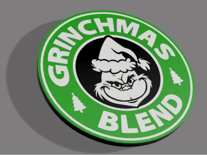 Christmas Grinch Starbucks Coaster