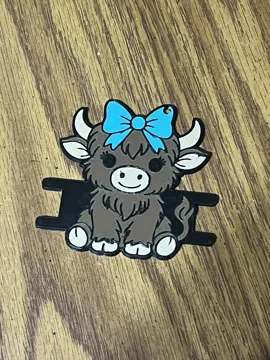 Accesorio para sujetar ligas de cabello: Highland Cow with Bow Hair Tie Holder — vista de referencia 5