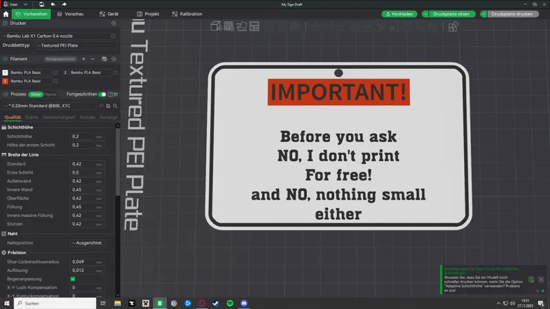 Printing is not Free