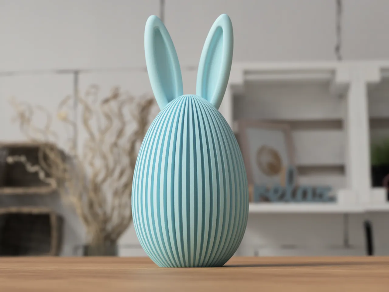 Easter Egg with bunny ears view 2