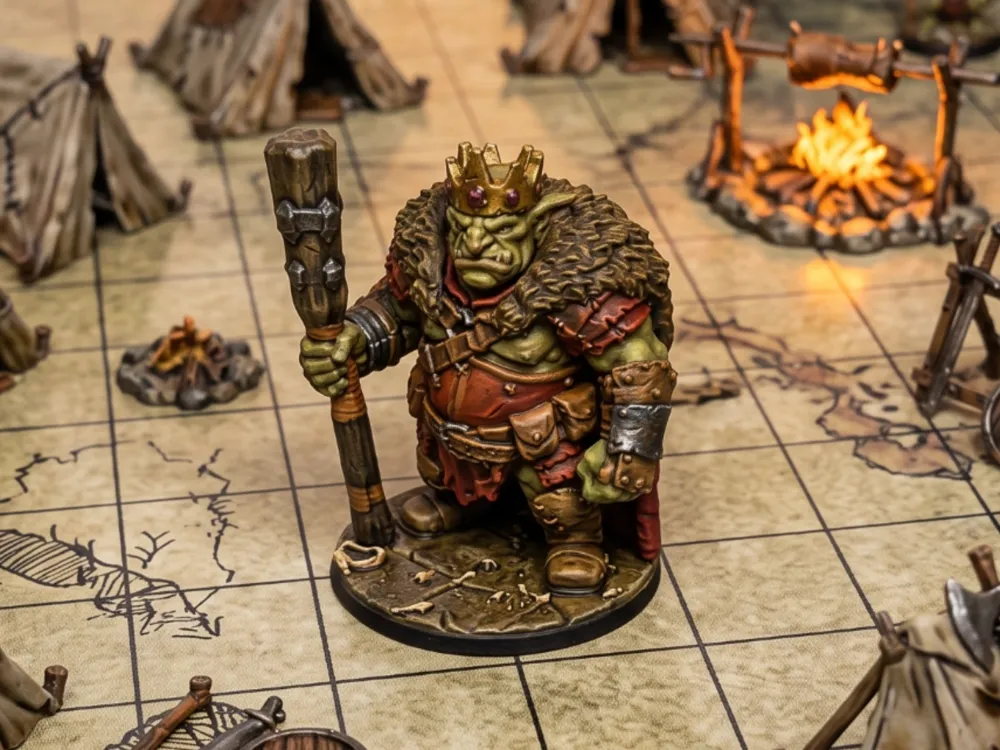 Figura decorativa: DnD Goblin King miniature. Referencia del modelo original.