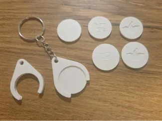 Shopping cart coins with holder