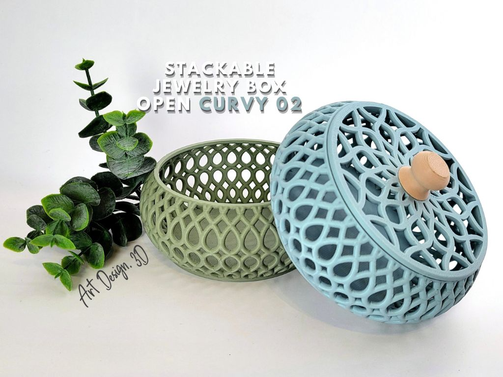 Jewelry Box Stackable Open - Curvy 02