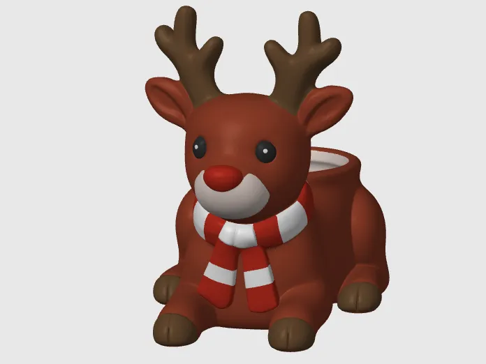 Christmas Reindeer Flower Pot
