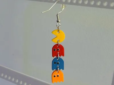 Pac-Man 2D Earrings