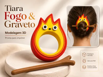 Fire and Twig Hair Clip