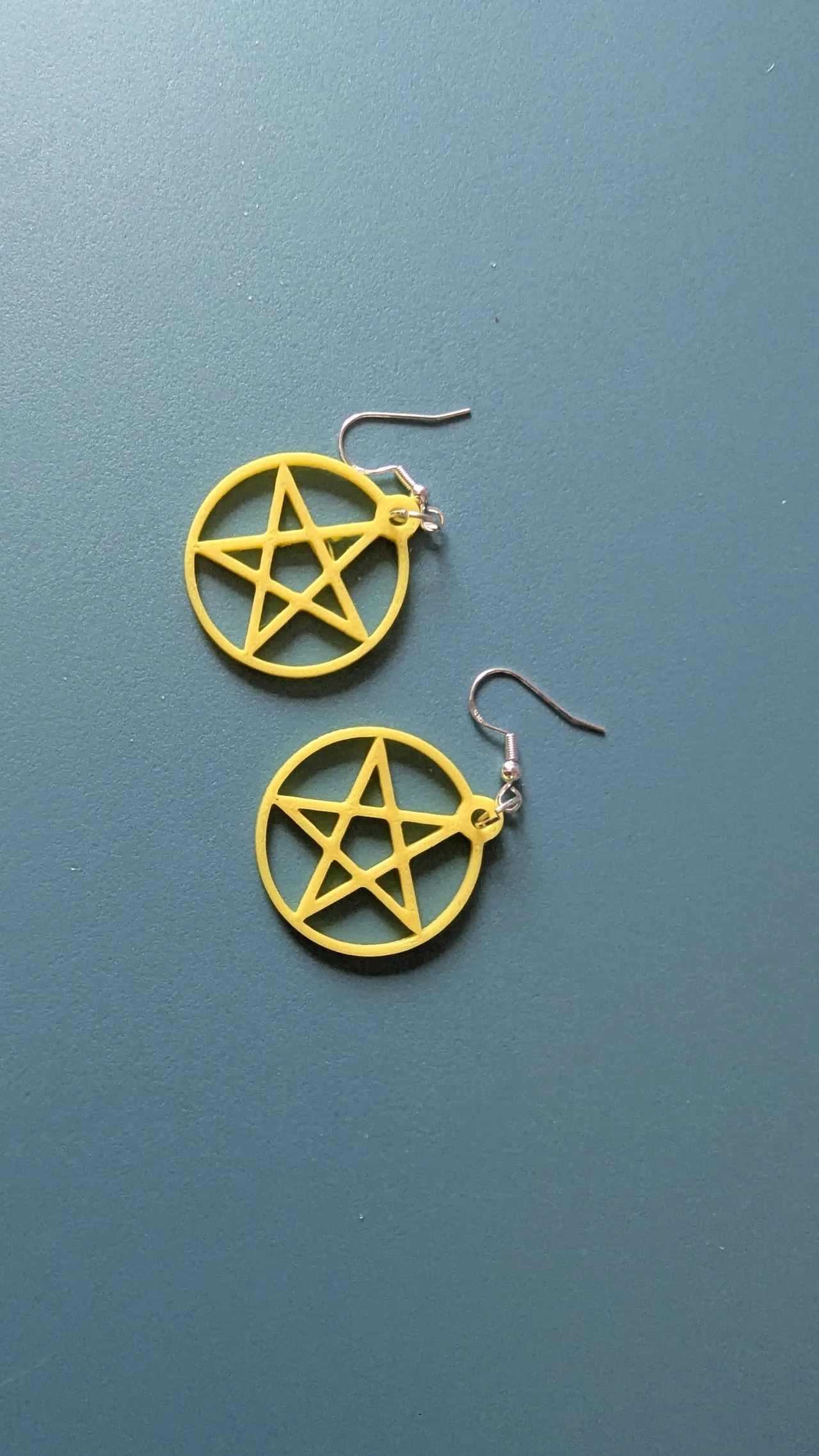 Pentagram earrings view 3