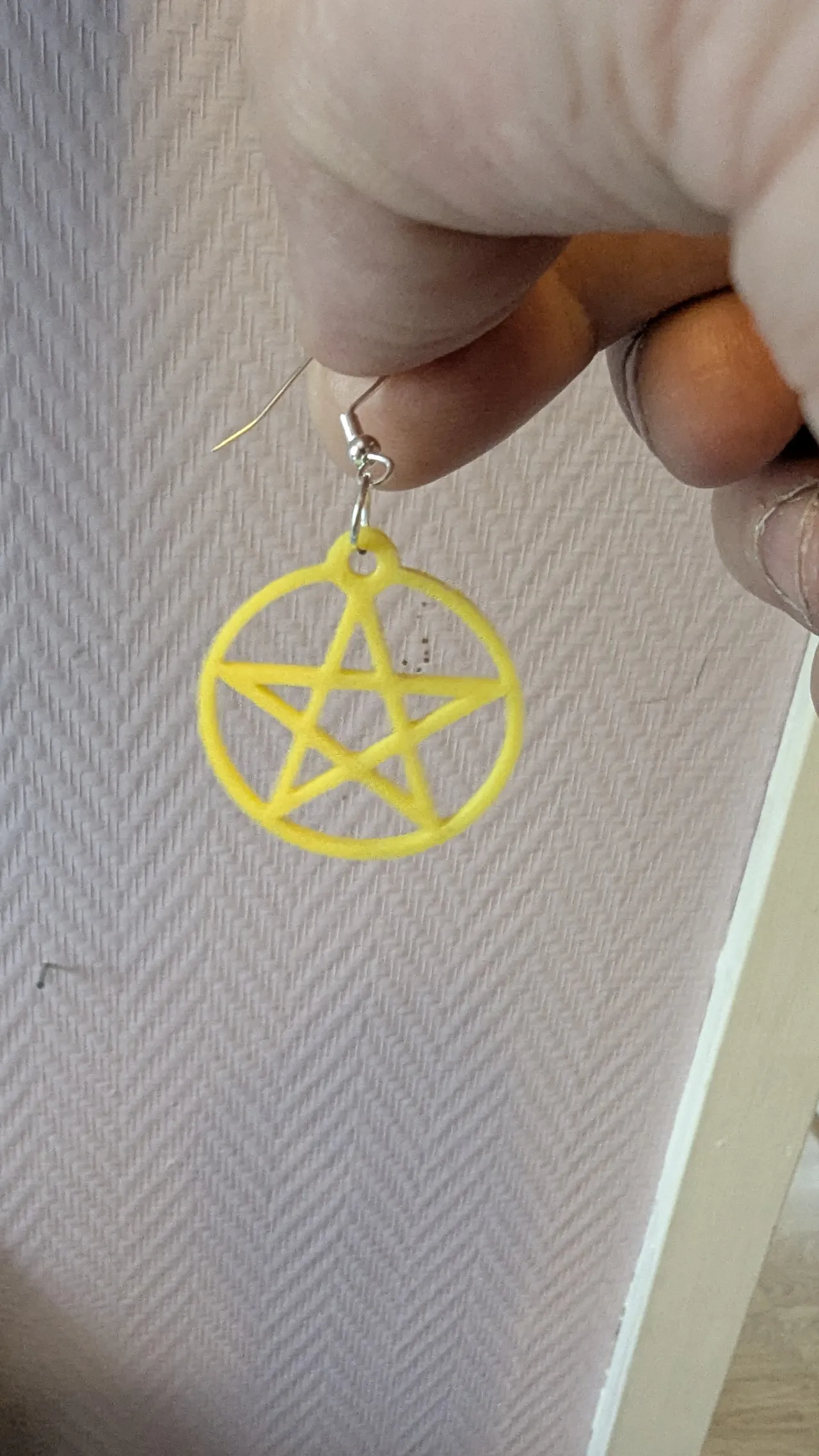 Pentagram earrings view 4