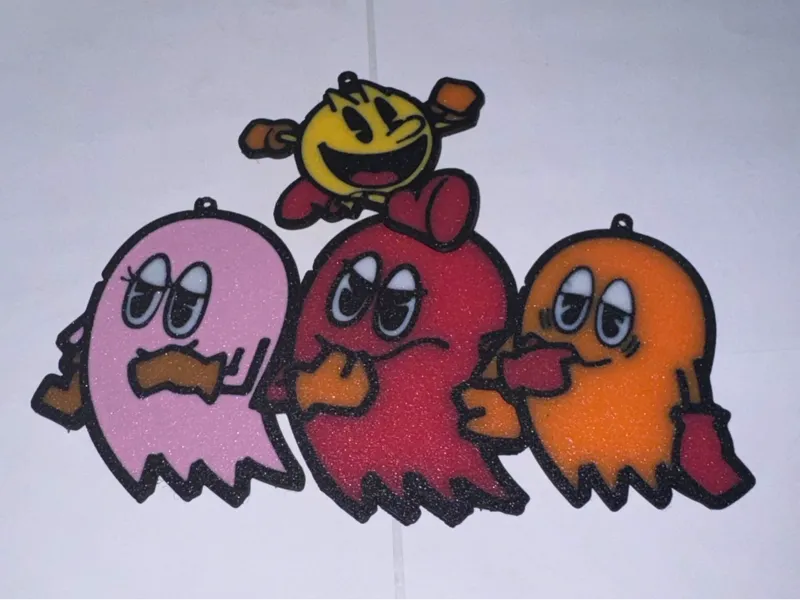 Pacman And Ghosts Keychains