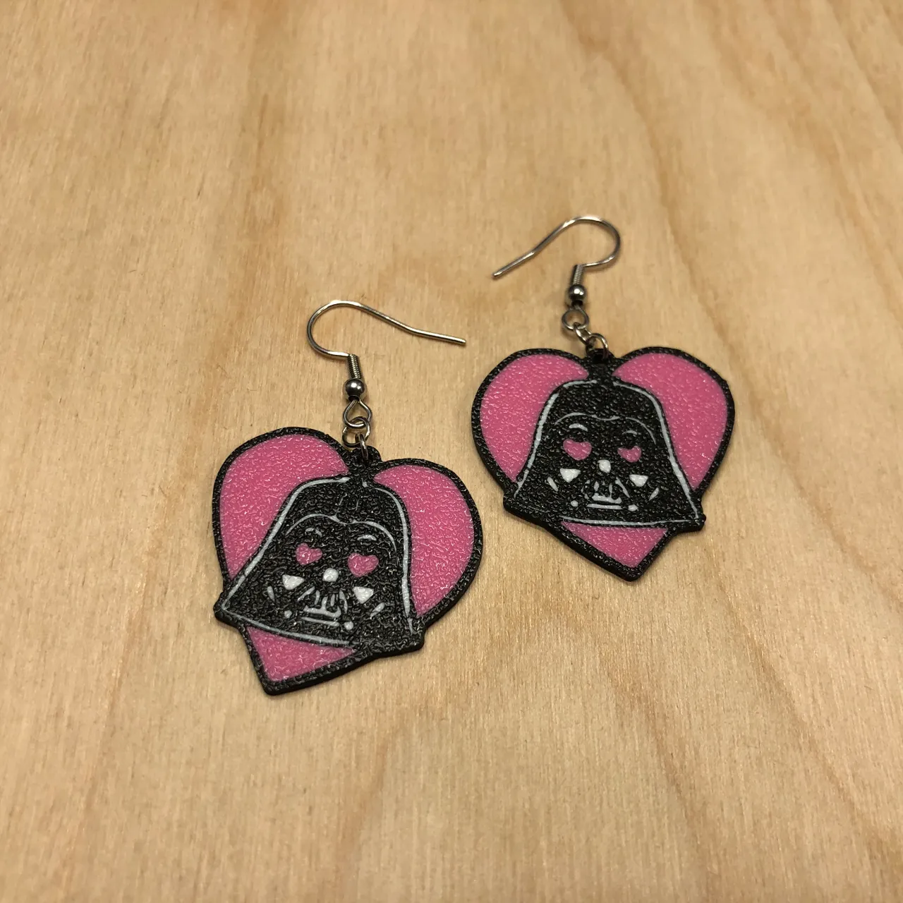 Vader in Love Star Wars Valentine's earrings view 2