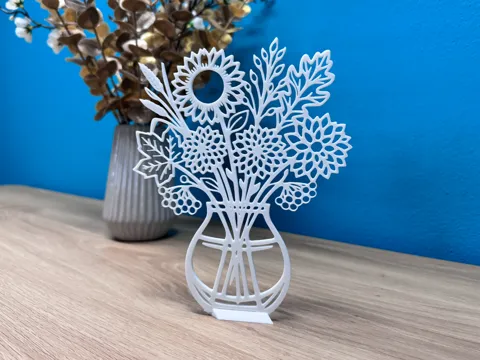 Jarrón decorativo: Fall flower in a vase — referencia de MakerWorld