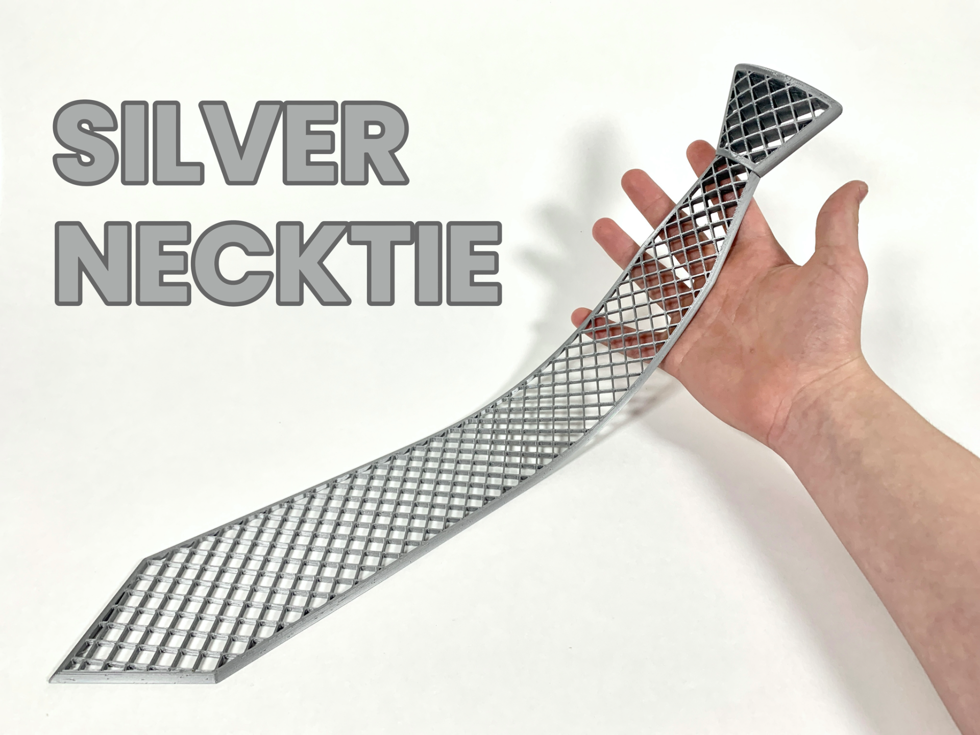 Silver Grid Necktie V2 –TPU