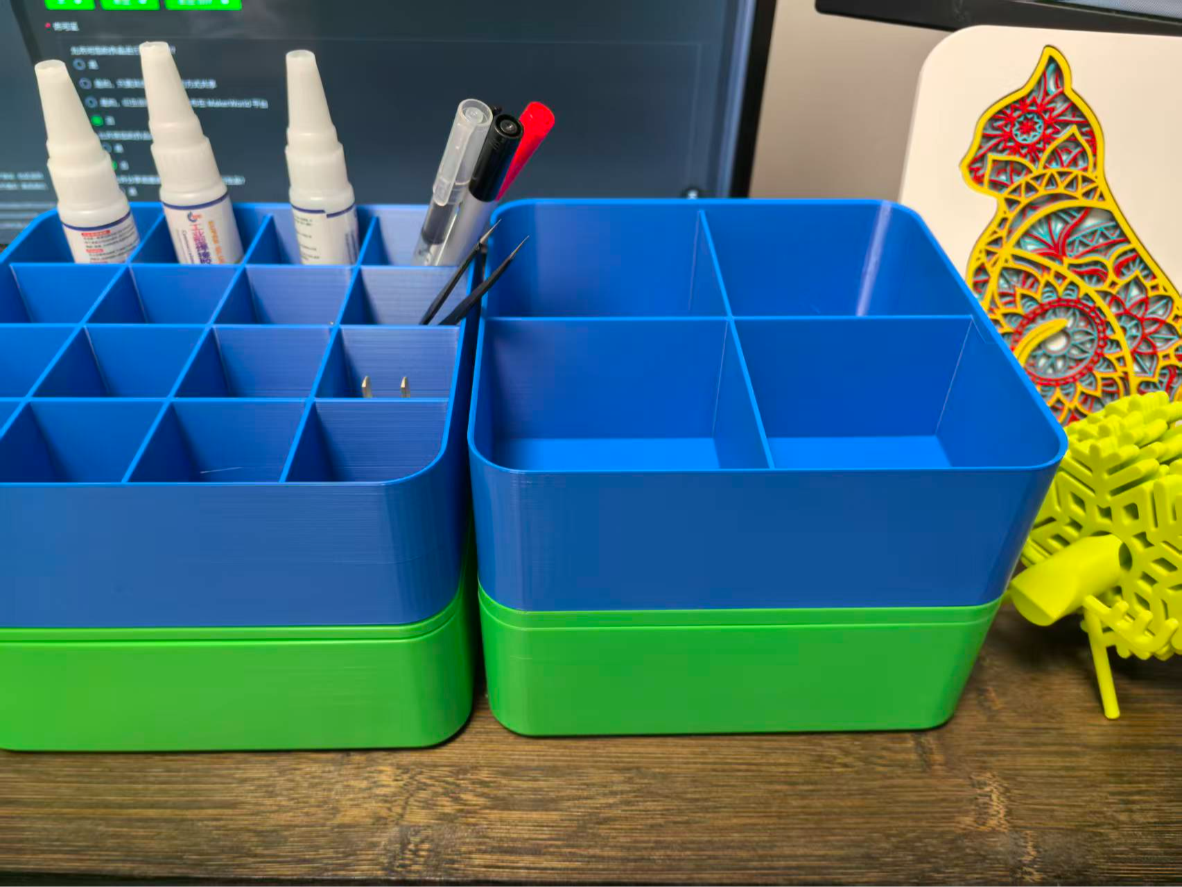 Miniatura 4 do modelo 3D 可堆叠带盖收纳盒（4×4可任意分割组合）