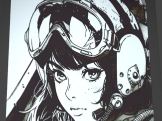Anime Girl Retro Pilot