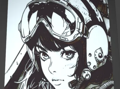 Anime Girl Retro Pilot