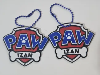 Llavero de Patrulla Canina Paw Patrol nombre
