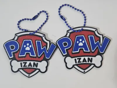 Paw Patrol Keychain with Name