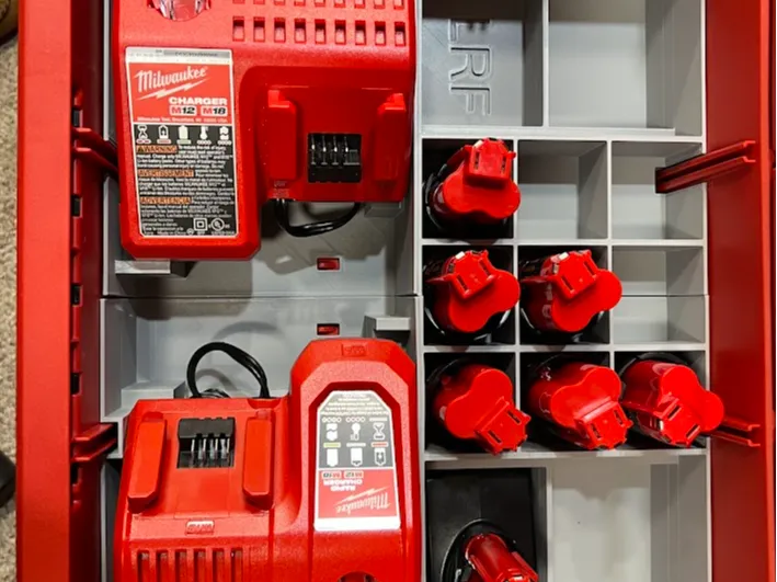 2 Door Packout M12 Battery / Charger Organizer