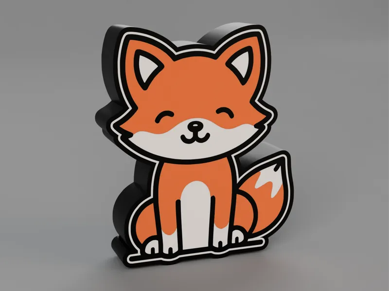 Cute Fox Lightbox, Led Lamp