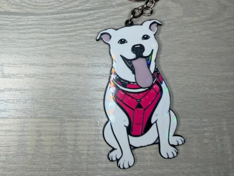 Pit Bull dog keychain