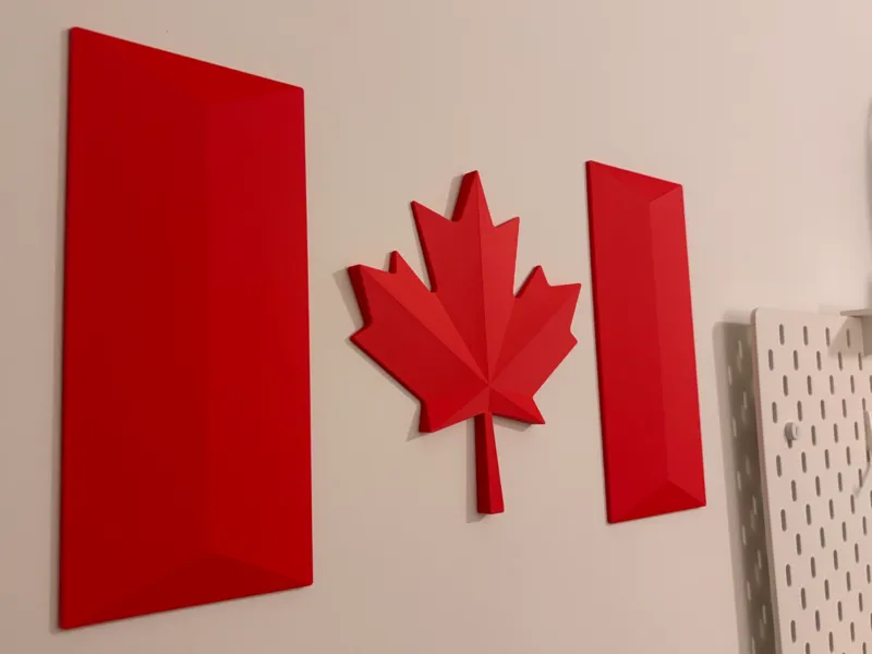 Stylized Maple Leaf & Canada Flag Wall Art Decor 