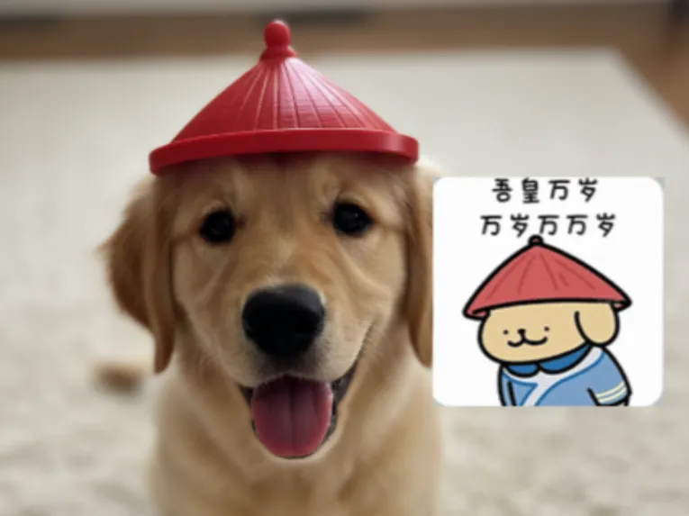 线条小狗-小狗帽