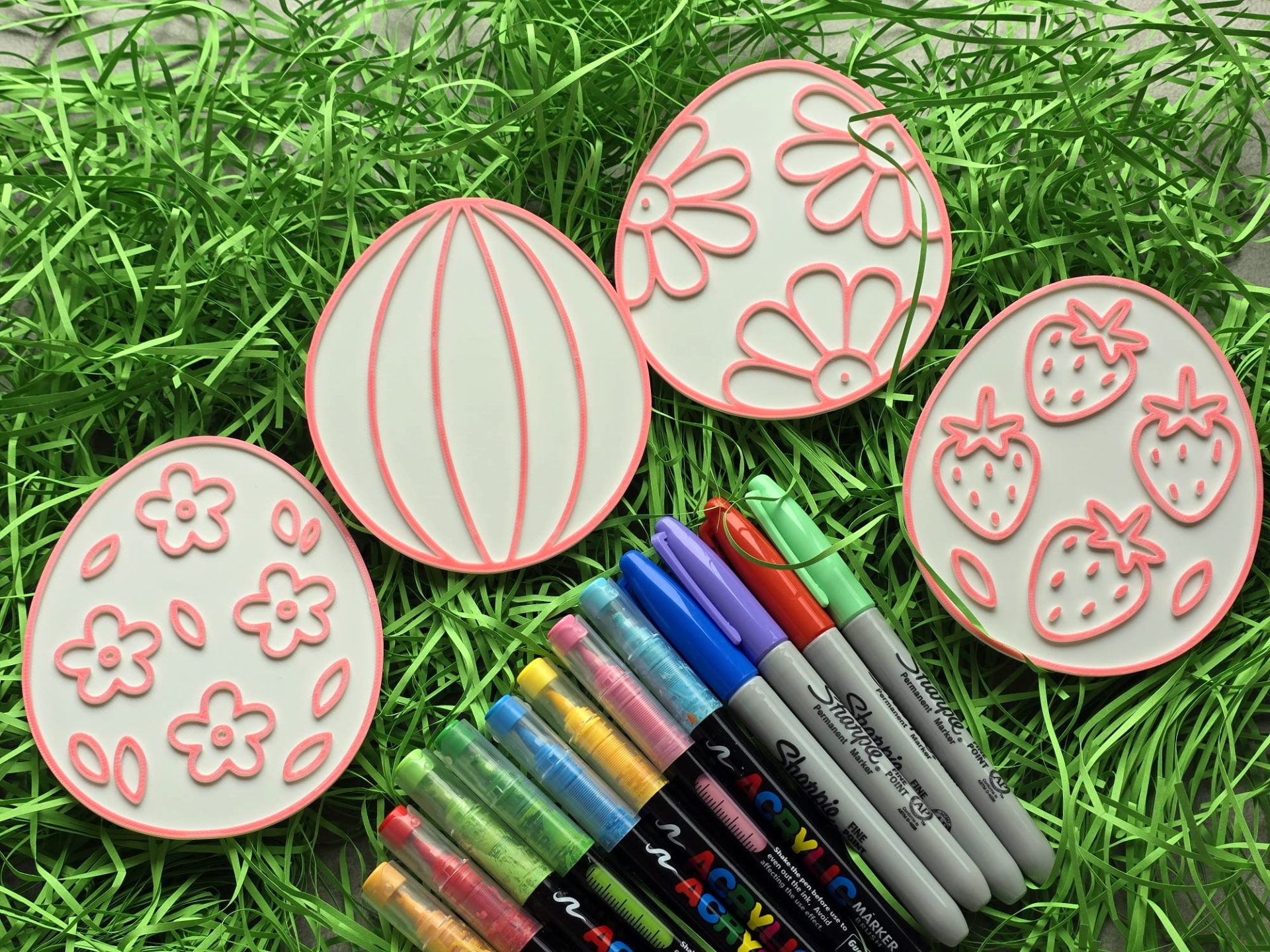Easter Ostern Eggs Coloring Craft Set 2 Spring Fun