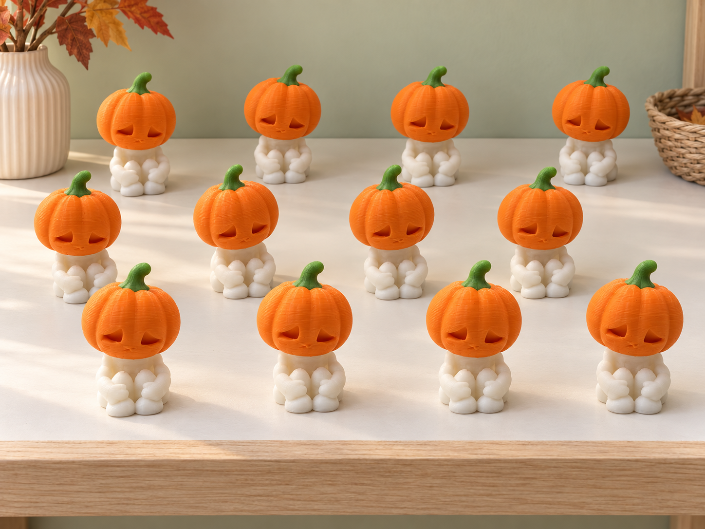 Shy Pumpkin Skeleton | Cute Halloween Mini Figure 3D model