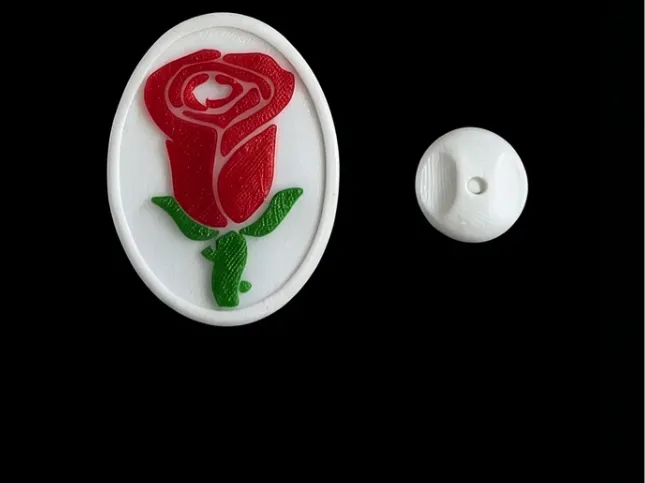 Modelo para impresión 3D: red rose brooch. Referencia del modelo original.