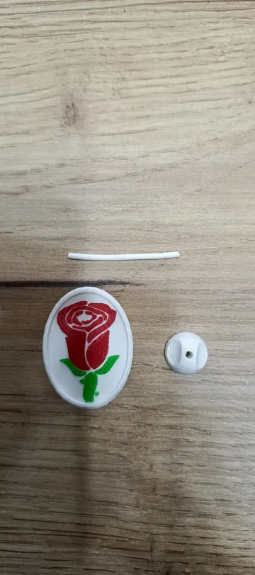 Modelo para impresión 3D: red rose brooch — vista de referencia 4