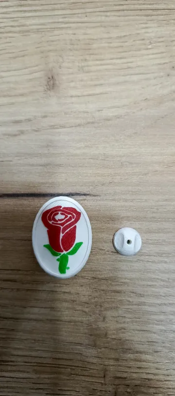 Modelo para impresión 3D: red rose brooch — vista de referencia 5